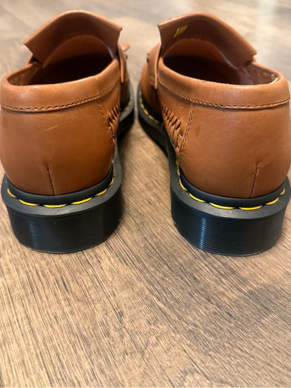 Unisex Dr. Martens ‘Adrian’ Woven Tassel Loafers in Cognac Brown - Picture 5 of 11